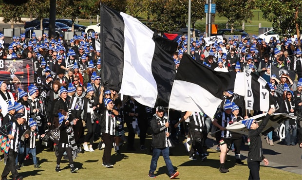 180614_precinct620.jpg Collingwood supporters march from the Holden Centre to the MCG ahead of last week's Queen's Birthday blockbuster against Melbourne. - Collingwood,Collingwood Magpies